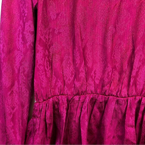 MICHAEL Michael Kors Jacquard Print Faux Wrap Peplum top deep fuchsia - PL - Picture 9 of 11